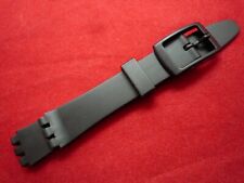Correa de reloj Swatch de resina negra de 12 mm hebilla negra 12 mm lengüeta segunda mano  Embacar hacia Argentina