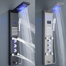 Panel prysznicowy Wieża System LED Deszcz i wodospad Masaż Jet Spraye Stal nierdzewna na sprzedaż  Wysyłka do Poland