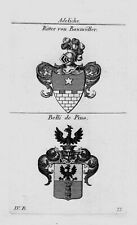 1820 - Escudo de armas nobleza emblema de pino Baumüller Belli heráldica placa de cobre segunda mano  Embacar hacia Argentina