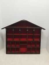 Vintage Wood House-Shaped Trinket Knick Knack Shelf Curio Display 23 Slot  for sale  Shipping to South Africa