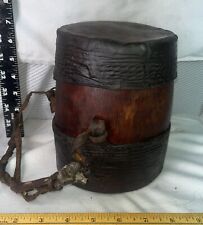 Vintage Djembe African Drum Animal Skin Ends early 1900's Hand Made 8" Tall for sale  Shipping to South Africa
