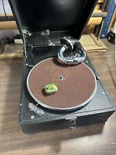 Reproductor de discos gramófono portátil negro HMV 102 78 rpm C102e ¡Funciona muy bien! Excl segunda mano  Embacar hacia Argentina