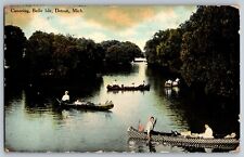 Detroit, Michigan MI - canoa - navegación - Belle Isle - postal vintage, usado segunda mano  Embacar hacia Argentina