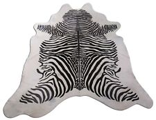 Zebra Cowhide Rug Size: 7' X 6' Zebra Print Brazil Cow Hide Rug for sale  Shipping to South Africa