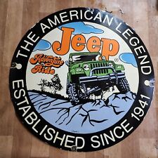 Placa de esmalte de porcelana Jeep Adventure redonda 30 polegadas comprar usado  Enviando para Brazil