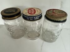 Vintage Lot Clear Ball, Atlas Brockway Clear-Vu Mason Jar w. Advertising Lids, used for sale  Shipping to South Africa