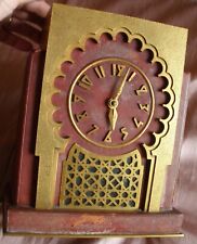 Dubois 1931 : horloge orientaliste art déco BULLE CLOCK - Bronze doré & cuir usé, gebruikt tweedehands  verschepen naar Netherlands