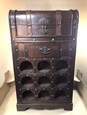 Used, Wine Cabinet Bar Stand Storage Cabinet 9 Bottles Holder W/ Storage Trunk Drawer for sale  Shipping to South Africa