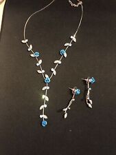 Blue crystal necklace for sale  BARNSLEY