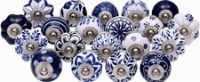 Perillas de cerámica con y azul diseño floral para gabinete cocina muebles perillas de cajón segunda mano  Embacar hacia Argentina