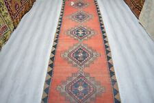 Alfombra de pasillo antigua hecha a mano roja corredor, 3,4 x 11 pies, grande vintage, alfombra de entrada, segunda mano  Embacar hacia Argentina