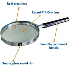 Classic Sherlock Holmes Magnifying Glass 4 Inch / 100mm Glass Lens 2x for sale  Shipping to South Africa