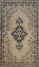 Vintage Muted Beige Wool Kirman Accent Rug 3x5 Traditional Handmade Carpet for sale  Shipping to South Africa