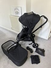 Mamas & Papas Strada Carbon All Black With Carry Cot & Travel Car Seat Adaptors, used for sale  Shipping to South Africa