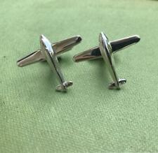 Latest Unique Aeroplane Men's Shirt Cuff links In Solid 935 Argentium Silver for sale  Shipping to South Africa