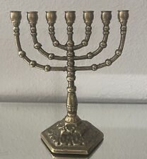 Temple Menorah - 7 Branches -6" Tall 5" Wide Jerusalem Brass Mini Menora for sale  Shipping to South Africa