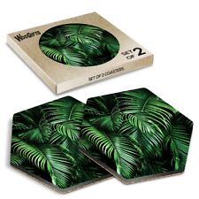 Montanha-russa hexagonal MDF folhas de palmeira tropical verde selva #52311, usado comprar usado  Enviando para Brazil
