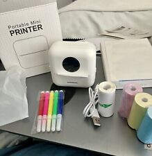 New Portable Thermal White Printer iPhone Photo Label Inkless Bluetooth White for sale  Shipping to South Africa