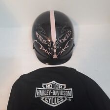 Capacete Harley-Davidson tamanho XS 53-54cm meio capacete pulseira de couro preto ponto com bolsa comprar usado  Enviando para Brazil