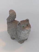 Don James Persian Cat Kitty Kitten Fluffy Textured Gray Green Eyes Vintage 4" for sale  Shipping to South Africa