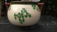 Carrigaline Pottery motto ware 'From Skerries' with shamrocks. 10cm cream glaze, used for sale  Shipping to South Africa