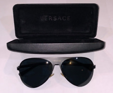 Gafas de sol Versace unisex aviador VE2189 142587 negro mate 59 mm lentes grises segunda mano  Embacar hacia Argentina