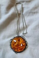 Silver amber necklace for sale  TAMWORTH