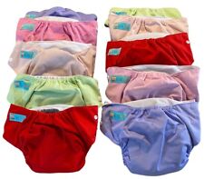 ALVA BABY Cloth Diapers Adjustable Reusable 10 Pairs Solid Colors 12 Inserts for sale  Shipping to South Africa