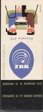 Używany, POLAND 1966 Matchbook Cover - Cat.K#201 ZRK - M. Kasprzak Radio Works. Warsaw,  na sprzedaż  PL