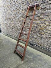 (B) VINTAGE 7 TREAD LOFT/LIBRARY/SHOP  STYLE LADDER - SHELLAC SEALED & WAXED, used for sale  Shipping to South Africa