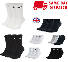 NIKE SOCKS 3 PAIRS PACK - LIGHTWEIGHT CREW ANKLE MENS WOMENS SPORTS, used for sale  Shipping to South Africa