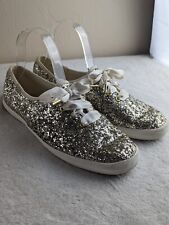 Tênis feminino Keds Champion x Kate Spade prata glitter tamanho 8 fita com cadarço, usado comprar usado  Enviando para Brazil