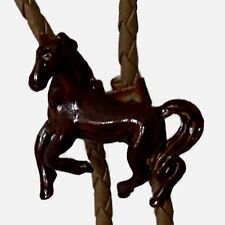Cordão de trança Western Bolo gravata esmaltada cavalo rancho prancha couro rodeio marrom, usado comprar usado  Enviando para Brazil
