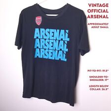 Camiseta de fútbol vintage oficial del Arsenal adulto PEQUEÑA negra azul manga corta segunda mano  Embacar hacia Argentina