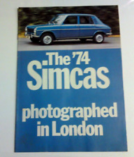 Simca brochure 1974 for sale  UK