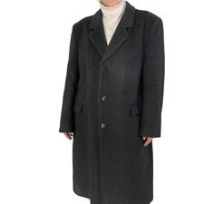Trench coat longo vintage unissex cinza carvão mistura de cashmere preppy tamanho G comprar usado  Enviando para Brazil