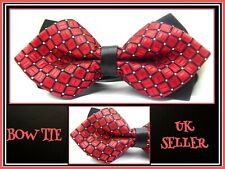 Linda gravata borboleta pontiaguda gravata borboleta jacquard vermelha preta gravata da moda Reino Unido comprar usado  Enviando para Brazil
