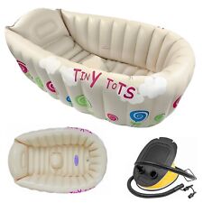 INFLATABLE TINY TOTS BABY BATH TUB HOT WATER HEAT TEMPERATURE SENSOR + FOOT PUMP for sale  Shipping to South Africa