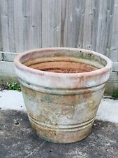 TERRACOTTA PLANT POT LARGE WEATHERED 40cm OLD VINTAGE PLANTER GARDEN CONTAINER , used for sale  HOVE