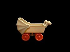 Carrinho de bebê vintage Playmobil brinquedo carrinho de bebê bronzeado com rodas vermelhas 1984 Geobra comprar usado  Enviando para Brazil