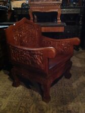 Pair carved throne for sale  LLANFAIRFECHAN
