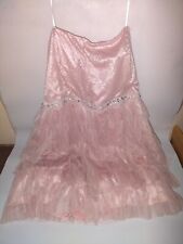 Usado, Mini vestido Deb Blush rosa tule babado lantejoulas sem alças tamanho 22 plus size comprar usado  Enviando para Brazil