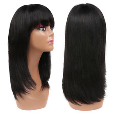 Perucas de cabelo humano liso com franjas Remy corte brasileiro peruca de cabelo humano Bob, usado comprar usado  Enviando para Brazil