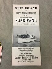 1950's Ship Island & Ft Massachusetts on Boat Sundown I, Gulfport MS Brochure for sale  Shipping to South Africa