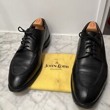 JOHN LOBB Solid Black Leather Mens Brogue Toe Lace Dress Shoes UK 10.5 US 11.5 for sale  Shipping to South Africa