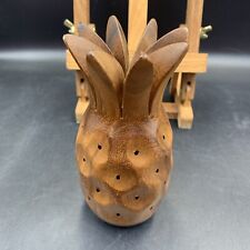 Tiki Bar Monkey Pod MCM  Harry’s Wooden Pineapple   Appetizer Toothpicks Holder for sale  Shipping to South Africa