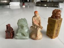 Used, Vintage  Chinese Figurines , Lot Of 4, Carved, Jade, Soapstone, Resin for sale  Shipping to South Africa