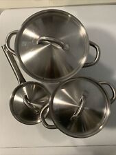 Set Of 3 Ikea 365+ Stainless Steel Pots 4/2.5/1 Liter With Lids Good Used for sale  Shipping to South Africa
