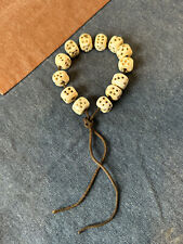 RARE  TIBETAN WHITE CHARONIA LAMPAS FOSSIL  MANTRA POINT MALA BEAD Bracelet, used for sale  Shipping to South Africa