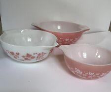 Used, VTG Pyrex Gooseberry Cinderella Nesting Bowl Set 3 Pink /White 442-443-444 for sale  Shipping to South Africa